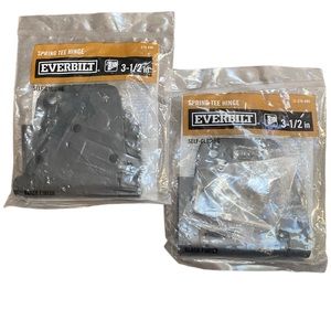 Lot of 2 Everbilt Matte Black Steel  Self-Closing Spring Tee Hinge 3.5" 276 490